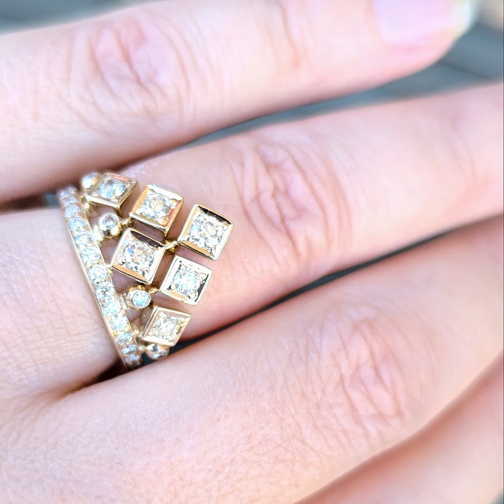 H Stern 18K Gold Diamonds King Ring 